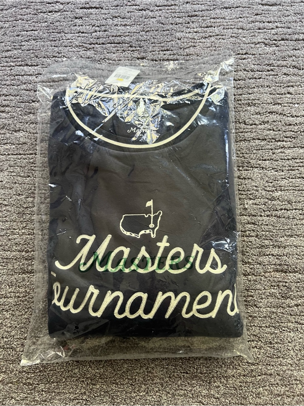 Masters Navy Crewneck Tee with Cream Stripe